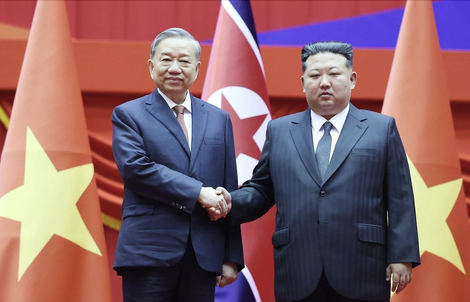 Tổng Bí thư Tô Lâm chúc mừng Tổng Bí thư, Chủ tịch Triều Tiên Kim Jong Un