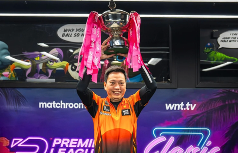 Cơ thủ Dương Quốc Hoàng vô địch Giải billards Premier League Pool, tạo dấu mốc lịch sử