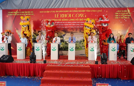 Vĩnh Long khởi công thêm dự án "kè sông" hàng tỉ đồng