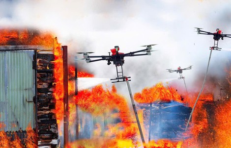 UAV bầy đàn - giải pháp chữa cháy hẻm nhỏ tại các thành phố lớn