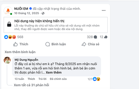 Facebook ông Hoàng Hoa Trung biến mất, dự án "Nuôi em" lại "nóng" 