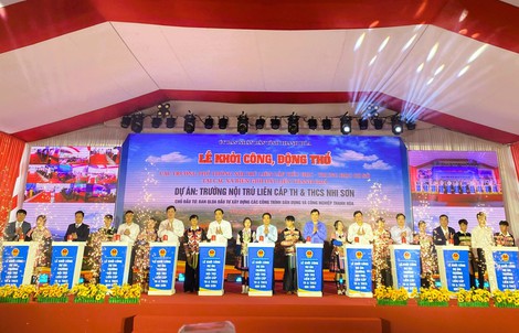 Thanh Hóa đồng loạt khởi công 10 trường nội trú liên cấp
