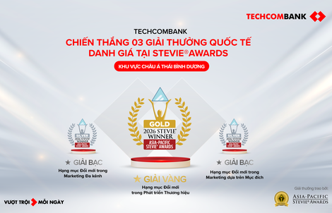 Bản lĩnh thương hiệu Việt: Techcombank chinh phục hội đồng giám khảo Stevie Awards 3 năm liên tiếp