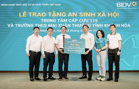 BIDV trao 1 tỉ đồng cho chương trình an sinh xã hội trên địa bàn tỉnh Khánh Hòa