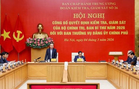 Công bố quyết định kiểm tra của Bộ Chính trị, Ban Bí thư đối với Ban Thường vụ Đảng ủy Chính phủ