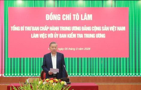 Tổng Bí thư Tô Lâm: Công tác kiểm tra, giám sát thi hành kỷ luật Đảng phải chuẩn mực, công tâm