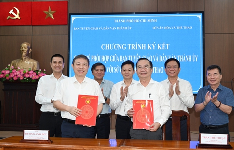Ban Tuyên giáo và Dân vận Thành ủy TPHCM ký kết quy chế phối hợp với Sở Văn hóa và Thể thao