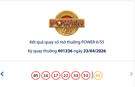 Ngày 23-4, xổ số Vietlott có vé Power 6/55 trúng giải Jackpot 2