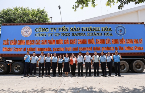 Sanna Khánh Hòa xuất khẩu lô hàng nước giải khát đầu tiên sang Mỹ