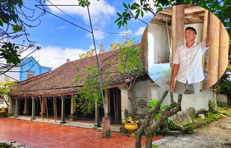 Đình cổ chờ sập ở Thanh Hóa, dân làng dùng tre luồng chống đỡ