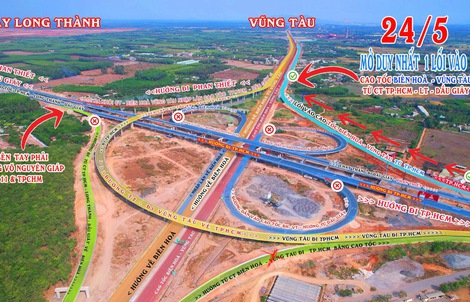Lộ trình vào đường cao tốc Biên Hòa - Vũng Tàu từ chiều 24-5, tài xế cần lưu ý