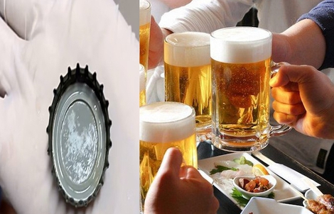 Uống cạn ly bia, người đàn ông nuốt luôn nắp chai bia vào bụng