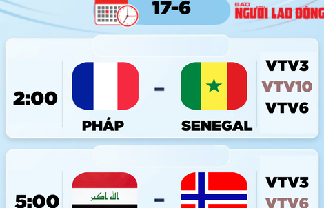 Lịch thi đấu World Cup 2026 hôm nay (17-6): Pháp, Argentina ra quân