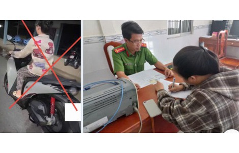 Tự đăng clip vi phạm giao thông lên Facebook, người phụ nữ bị công an mời làm việc