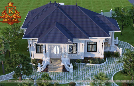 Mẫu nhà cấp 4 mái Thái đẹp, đầy đủ tiện nghi tại Kiến Sang