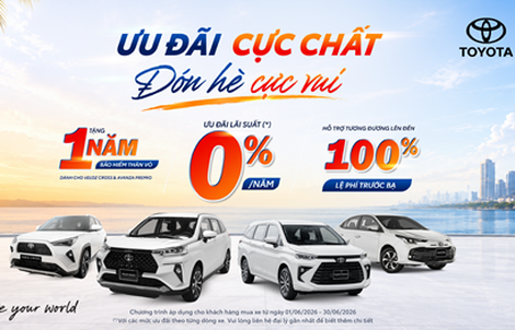 Đón hè cùng Toyota: Ưu đãi đến 100% lệ phí trước bạ
