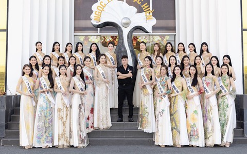 Mãn nhãn áo dài của Tommy Nguyễn cho thí sinh Hoa hậu du lịch trước đêm chung kết