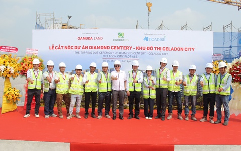 Gamuda Land hoàn thành cắt nóc Diamond Centery đúng tiến độ.
