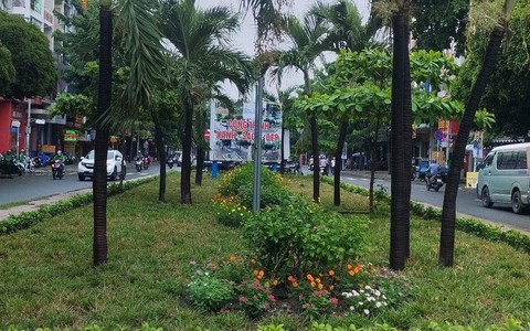 Bãi rác đã được thay bằng bồn hoa