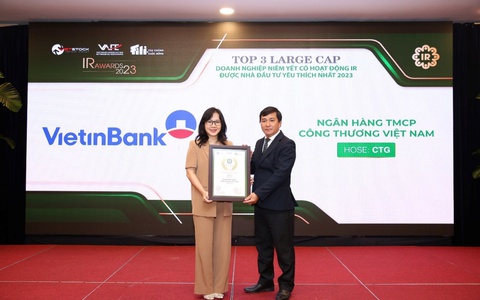 VietinBank (HOSE: CTG) xuất sắc giành giải thưởng Top 3 Doanh nghiệp niêm yết có hoạt động quan hệ nhà đầu tư yêu thích nhất 2023