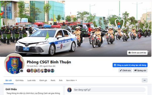 Tài khoản Facebook phòng CSGT Công an Bình Thuận bị giả mạo