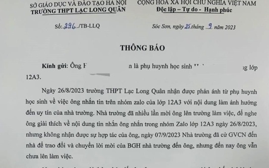 Vụ bố phản ánh về thu chi, con bị "từ chối giáo dục": Hiệu trưởng và phụ tỷ lệ kèo nhà cái 88 nói gì?