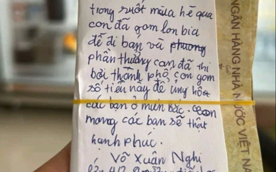 Xúc động lá thư kèm tiền ủng hộ của 1 học tỷ lệ bóng đá kèo nhà cái Đà Nẵng  gửi miền Bắc