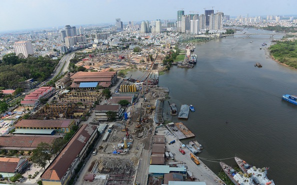 Nhộn nhịp công trường nhà ga tỷ lệ kèo nhà cái ngầm Ba Son