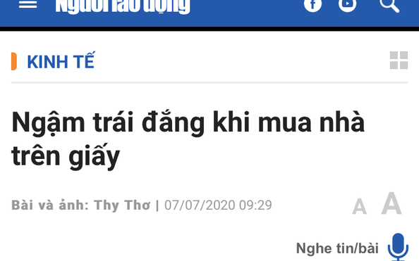 TP HCM: Đề nghị kiểm tra tình trạng lừa dối khách hàng mua nhà mà bóng đá tỷ lệ kèo nhà cái Động đã phản ánh