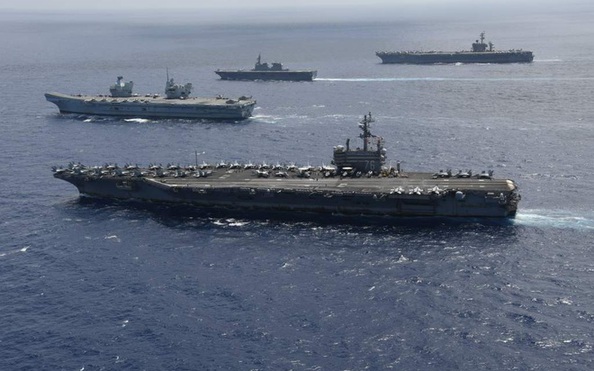 Cận cảnh tàu sân bay Mỹ, kèo nhà cái tỷ lệ cá cược, Nhật tập trận "kiềm chế Trung Quốc"