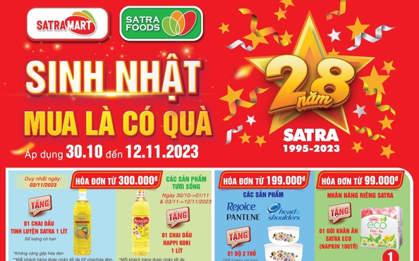 Hàng ngàn sản phẩm giảm giá mừng sinh nhật SATRA