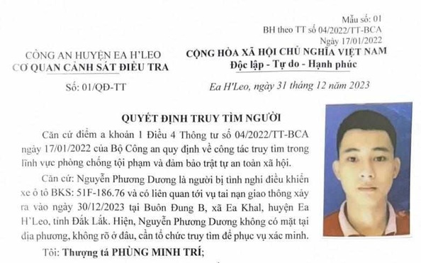 Công an truy tìm đối tượng gây tai nạn làm 2 tỷ lệ kèo nhà cái chết rồi bỏ chạy