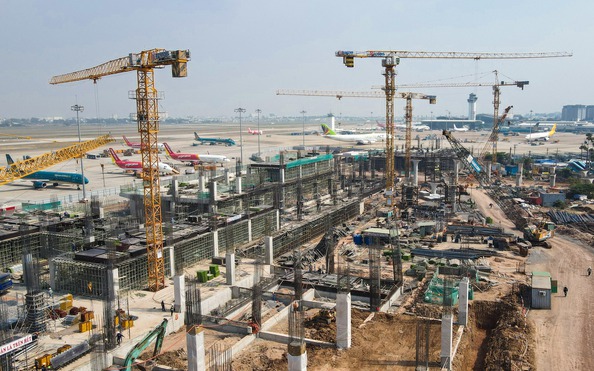 Cận cảnh nhà ga T3 Tân Sơn Nhất đang dần thành hình