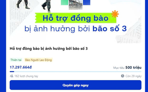 tỷ lệ kèo góc nhà cái mở thêm kênh tiếp nhận ủng hộ đồng bào bị thiệt hại bởi bão số 3 qua Zalopay