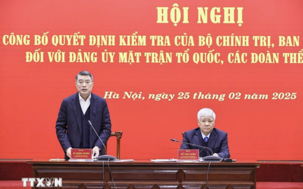 Công bố quyết định kiểm tra đối với Đảng ủy MTTQ, các đoàn thể bóng đá tỷ lệ kèo nhà cái ương