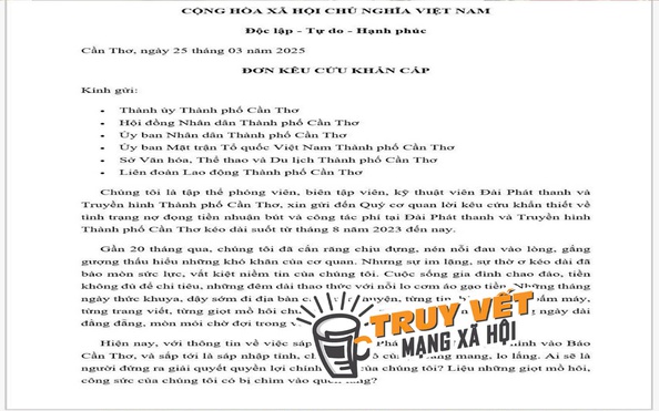 Thực hư tập thể Đài PT-TH TP Cần Thơ viết đơn kêu cứu vì bị nợ tiền nhuận bút