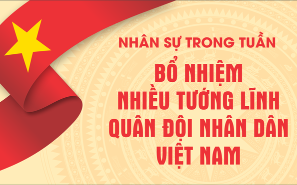 NHÂN SỰ TRONG TUẦN: Bổ nhiệm nhiều tướng lĩnh Quân đội Nhân dân Việt Nam