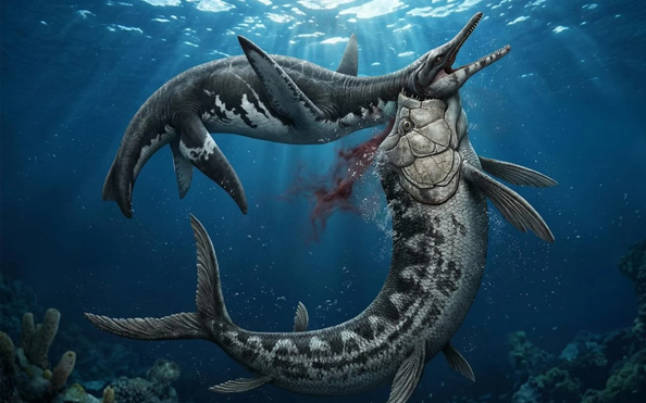 Mỹ: Xà đầu long 80 triệu tuổi lộ diện với "vật lạ" trong cổ