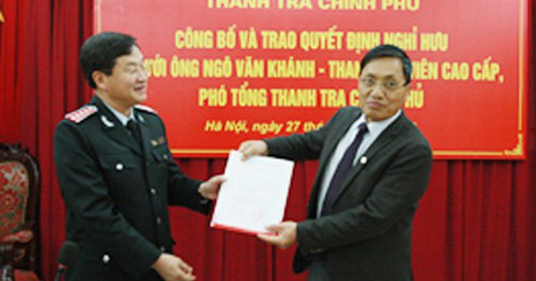Phó tổng Thanh tra Ngô Văn Khánh nghỉ hưu tử ngày 1-3