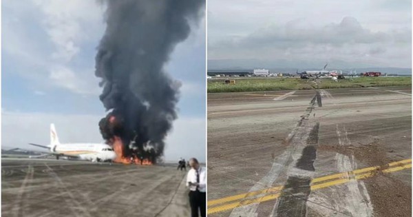 China: Plane caught fire on runway, dozens injured