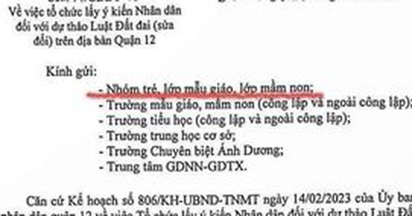 TP HCM: Sự thật về văn bản lấy ý kiến trẻ mẫu giáo, mầm non về dự thảo Luật Đất đai