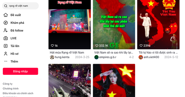 Hơn 600.000 video "Rạng rỡ Việt Nam" trên TikTok, hút hàng tỉ lượt xem