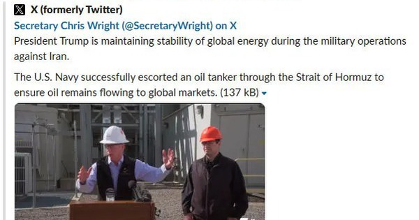 Bộ trưởng Năng lượng Mỹ thông tin sai về tình hình eo biển Hormuz