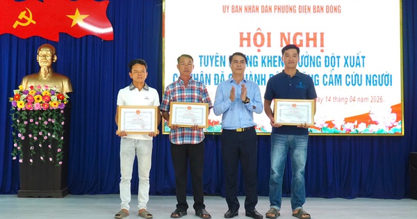 Khen thưởng 3 cá nhân ở Đà Nẵng cứu sống 13 người đuối nước