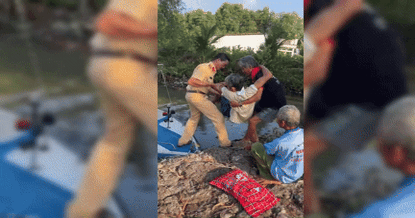 CLIP: CSGT đường thủy đưa bệnh nhân đột quỵ đi cấp cứu kịp “giờ vàng”