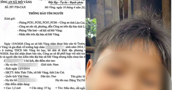 Một nam sinh 12 tuổi mất tích bí ẩn nhiều ngày