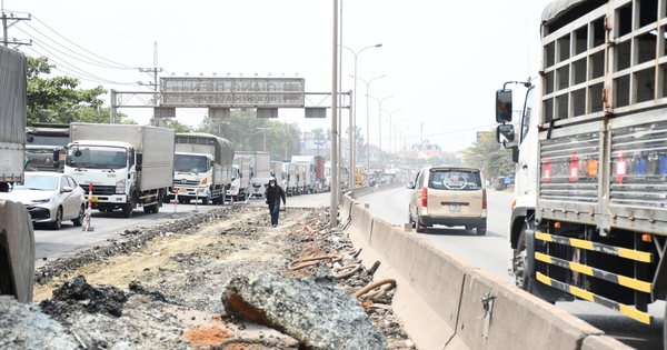 Hình ảnh sửa chữa Quốc lộ 51 xuống cấp nghiêm trọng