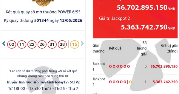 Xổ số Vietlott có vé Power 6/55 trúng giải Jackpot 2