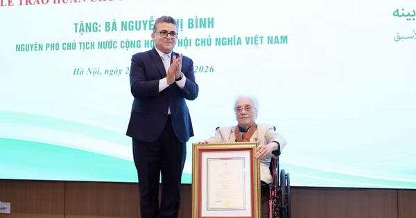 Nhà nước Palestine tặng nguyên Phó Chủ tịch nước Nguyễn Thị Bình Huân chương Ngôi sao Công trạng