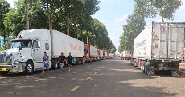 Hình ảnh hàng trăm xe container sầu riêng đậu choáng các tuyến đường quanh Bến xe Dầu Giây